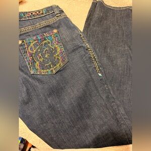 COOGI Dark Blue Jeans with Colorful Embellishments Size15/16